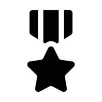 Simple Star Medal solid icon. The icon can be used for websites, print templates, presentation templates, illustrations, etc vector