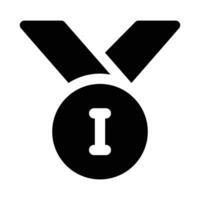 Simple First Medal solid icon. The icon can be used for websites, print templates, presentation templates, illustrations, etc vector