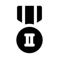 Simple Silver Medal solid icon. The icon can be used for websites, print templates, presentation templates, illustrations, etc vector