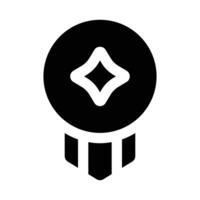 Simple Champion Medal solid icon. The icon can be used for websites, print templates, presentation templates, illustrations, etc vector
