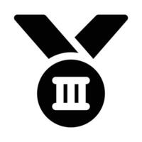 Simple Third Medal solid icon. The icon can be used for websites, print templates, presentation templates, illustrations, etc vector