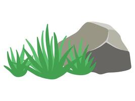 Rock Background with Grass vector