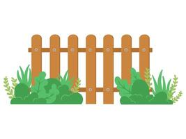 Wood Fence with Grass Background vector