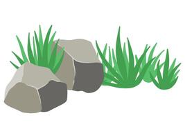 Rock Background with Grass vector