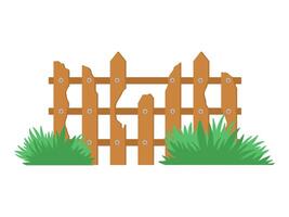 Wood Fence with Plant Background vector