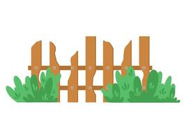 Wood Fence with Grass Background vector