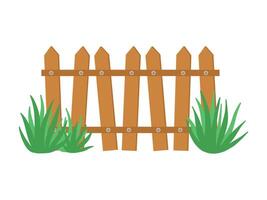 Wood Fence with Plant Background vector