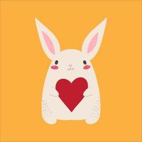 animals rabbit heart vector