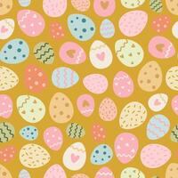 Easter seamless pattern with eggs.Suitable for wallpaper, gift paper, web page background, spring greeting cards. . vector