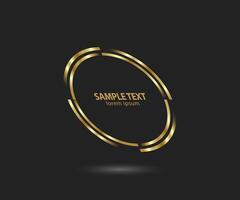 Abstract golden lines in circle form, Design element, Geometric shape with luxury style, Striped border frame for image, Technology round Logo, Spiral Illustration vector