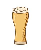 Glass beer with foam icon. illustration of a logo for a bar or pub. Single doodle sketch isolate on white. vector