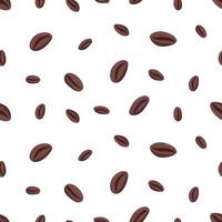 Seamless coffee concept pattern. illustration background of coffee beans. vector