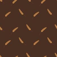 Seamless pattern of wheat ears. Wallpaper background of ears of grain crops. vector