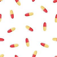 Seamless pattern with pills and capsules. illustration, medicine background, texture. vector