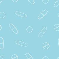 Seamless pattern with pills and capsules. illustration, medicine background, texture. vector