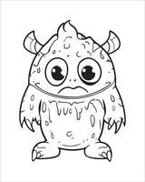 Monster Coloring Pages, Monster illustration vector