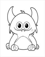 Monster Coloring Pages, Monster illustration vector