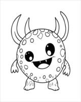 Monster Coloring Pages, Monster illustration vector