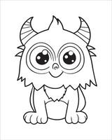 Monster illustration, Cute Monster coloring pages for kids vector