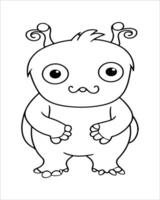 Monster illustration, Cute Monster coloring pages for kids vector