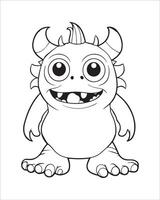 Monster Coloring Pages, Monster illustration vector