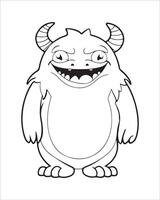 Monster illustration, Cute Monster coloring pages for kids vector