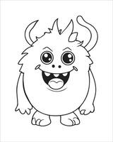 Monster illustration, Cute Monster coloring pages for kids vector