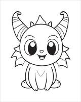 Monster illustration, Cute Monster coloring pages for kids vector