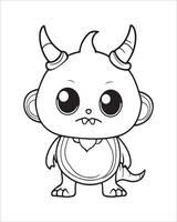 Monster Coloring Pages, Monster illustration vector