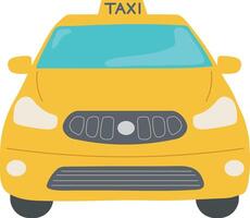 Yellow Taxi Cab Transport Vehicle Car Service Illustration Graphic Element Art Card vector