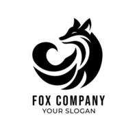 Fox silhouette logo template isolated on white background vector