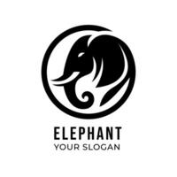 Elephant silhouette logo template isolated on white background vector