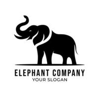 Elephant silhouette logo template isolated on white background vector