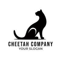 Cheetah silhouette logo template isolated on white background vector