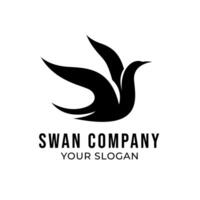 Swan silhouette logo template isolated on white background vector