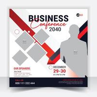 Business conference banner template. Online webinar social media post template. Online live webinar. vector