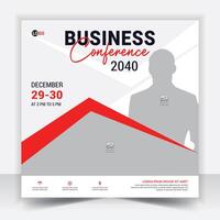 Business conference banner template. Online webinar social media post template. Online live webinar. vector