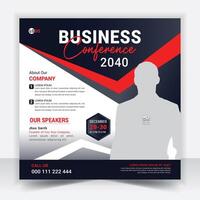 Business conference banner template. Online webinar social media post template. Online live webinar. vector