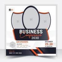 Business conference banner template. Online webinar social media post template. Online live webinar. vector