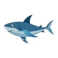 Bull shark animal flat illustration on white background. vector