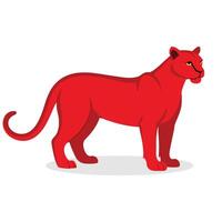 Puma animal flat illustration on white background. vector