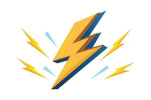 Energy surge powerful charge, flat illustration vector