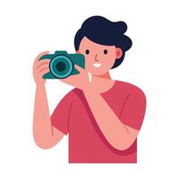 Happiness is being a photographer, flat illustration vector