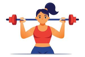 Intense workout session in a studio Sportswoman doing strength training exercises. flat illustration vector