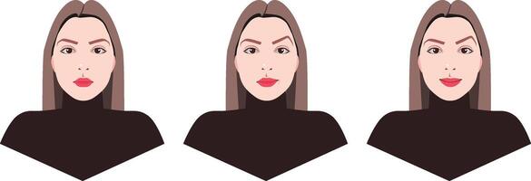 Beautiful girl with emotions. On a white background. Background excluded vector