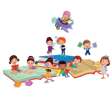 illustration of students in different postures