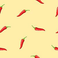 A seamless pattern of fresh red chilies. Suitable for background images or restaurant accessories or clothing vector