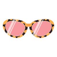 hipster lentes plano elemento. Gafas de sol de moda moda. elegante lentes en moderno y creativo estilo. Gafas de sol moderno diseño dibujos animados estilo. vector