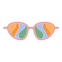 hipster lentes plano elemento. Gafas de sol de moda moda. elegante lentes en moderno y creativo estilo. Gafas de sol moderno diseño dibujos animados estilo. vector