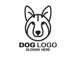 Minimalist outline dog logo icon template vector